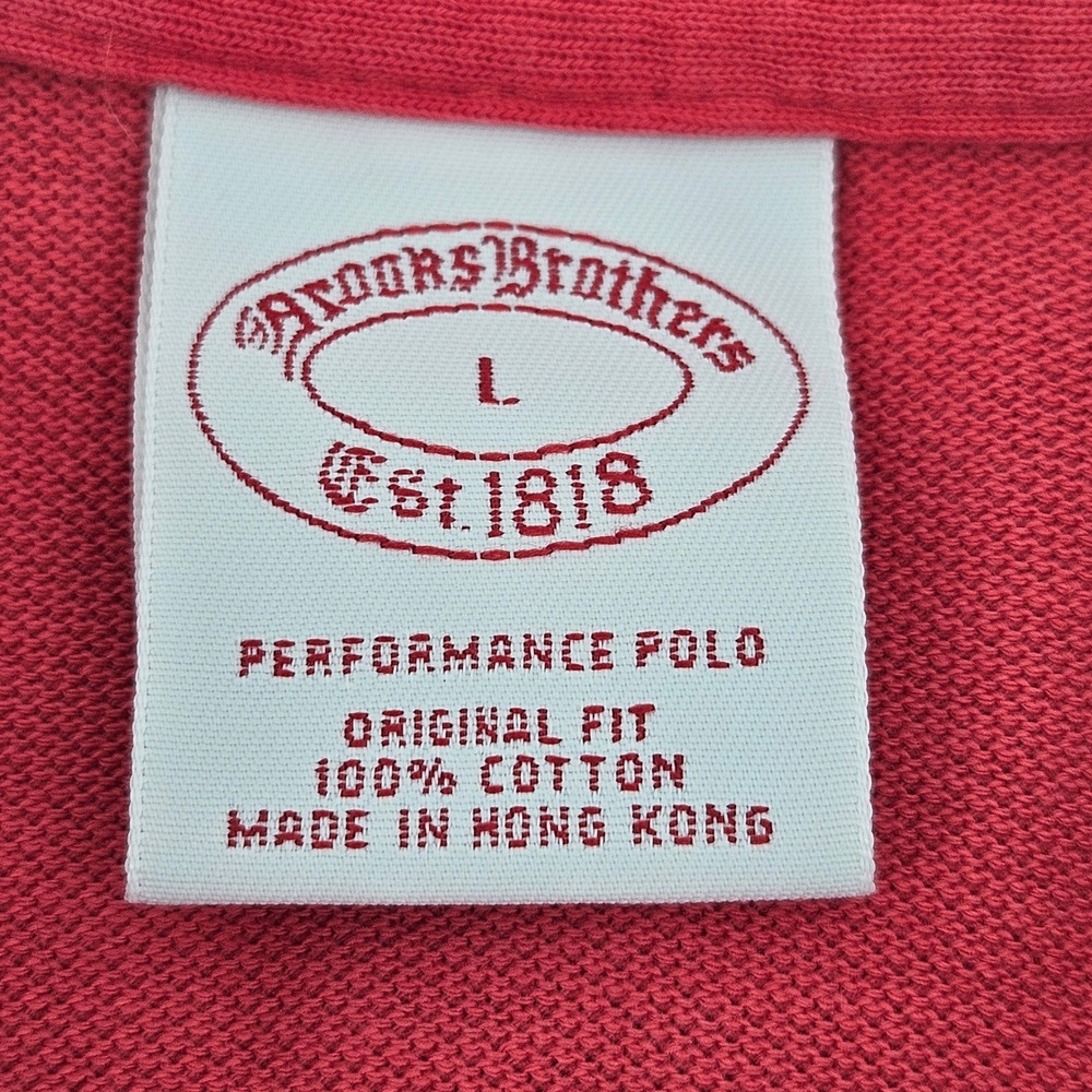 Brooks Brothers Mens Red Performance Polo Shirt Original Fit Cotton Large - Picture 3 of 7